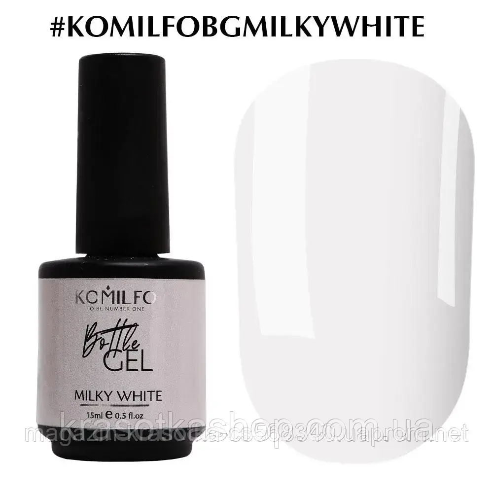 Komilfo Bottle Gel Milky Pink, 15 мл, з пензликом