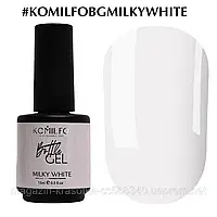 Komilfo Bottle Gel Milky White, 15 мл, с кисточкой