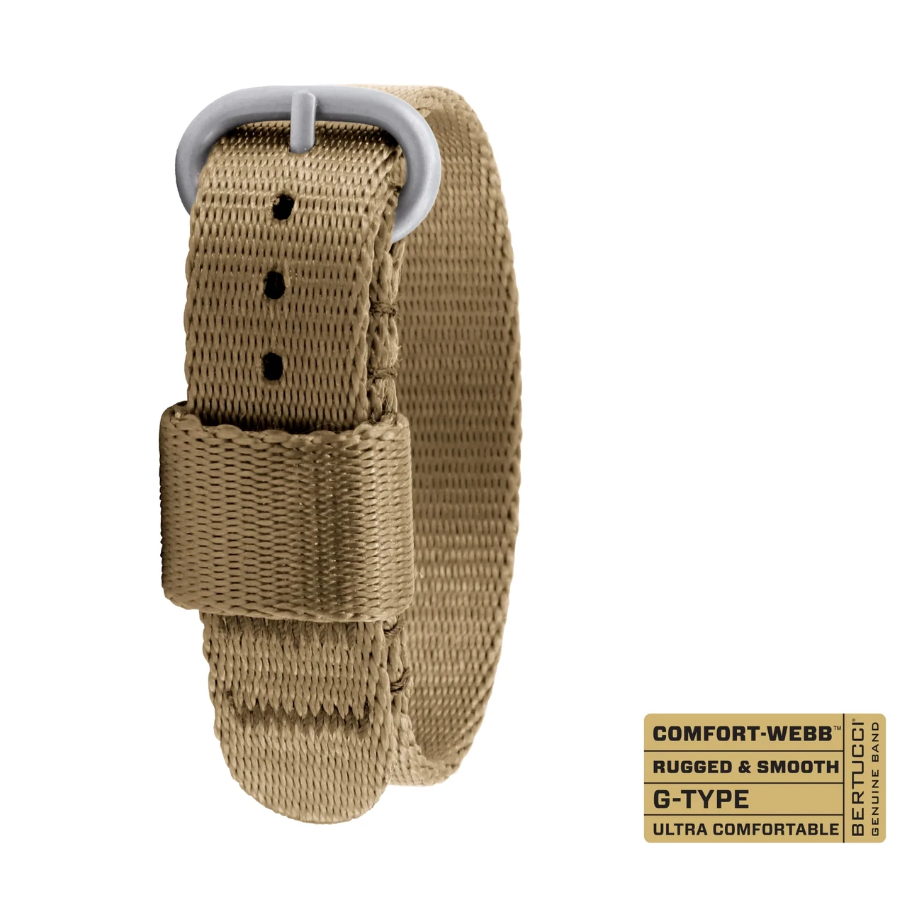 Ремінець Comfort-Webb bertucci #350 - Field Khaki Comfort-Webb™ webbing band w/ matte hardware, 5/8" - 17 mm size for M-1 & M-2 Ca, фото 1