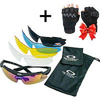 Тактические военные очки 5 сменных линз + Подарок Перчатки без пальцев тактические / Очки с диоптриями