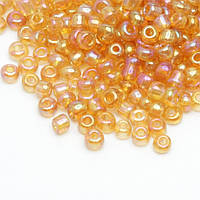 Бісер китайський Finding Розмір 2 мм бензиновий перелив Помаранчевий Упаковка 50 грам
