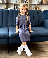 Дитяча літня сукня на кнопках по спинці з коротким рукавом штапель