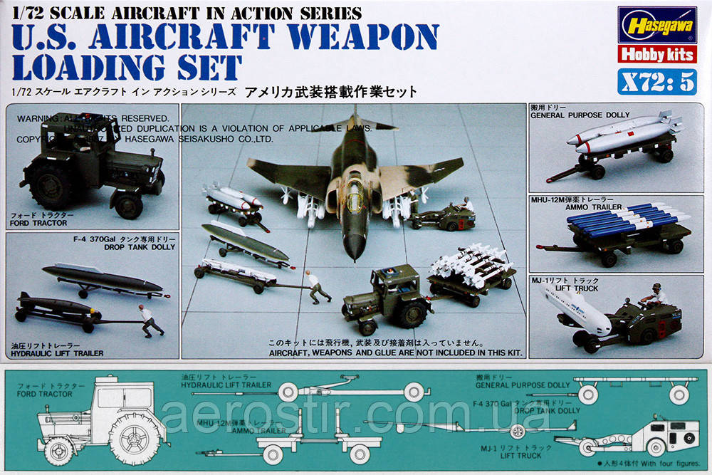 U.S. Aircraft Weapons Loading Set 1/72 Hasegawa X72-5