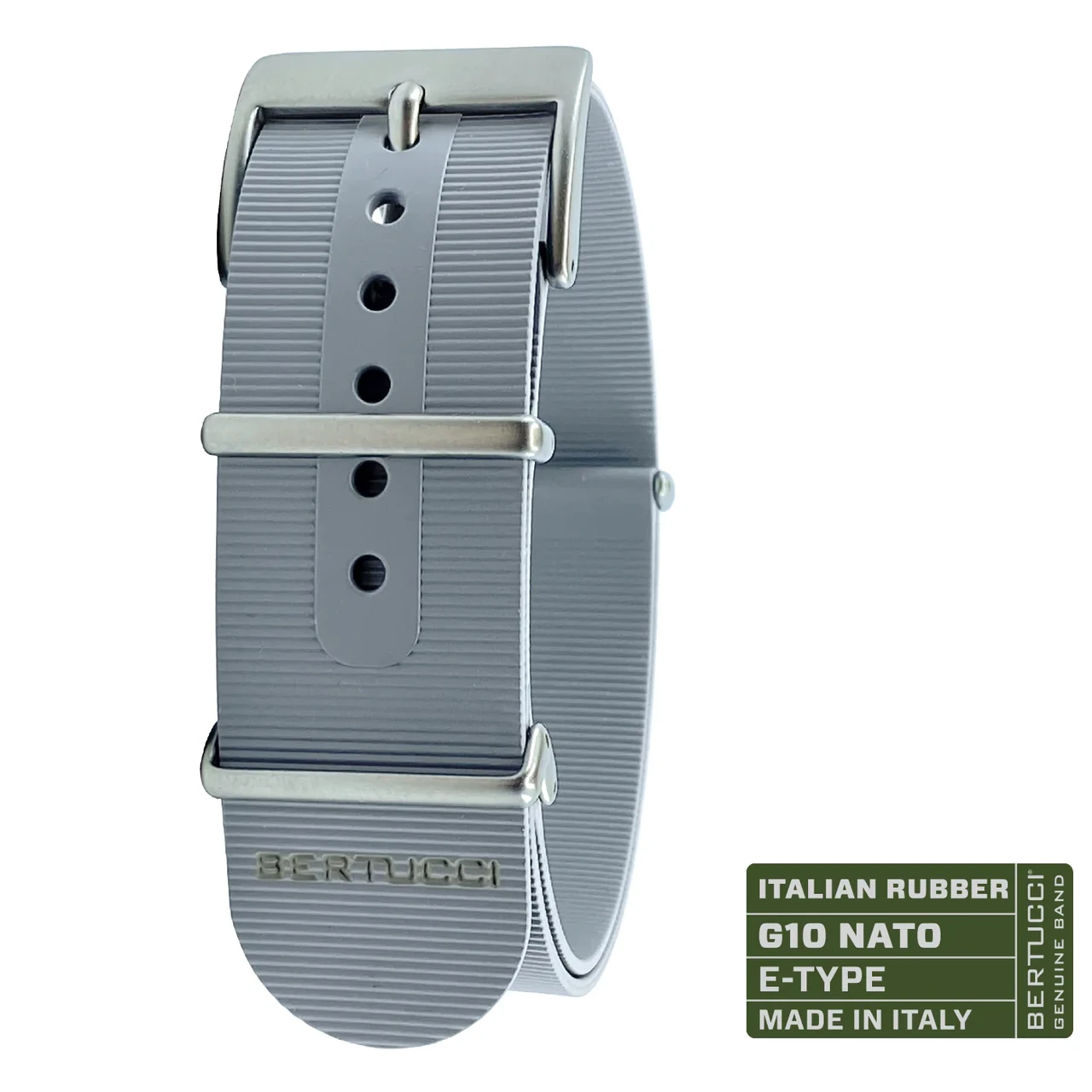 Ремінець каучуковий bertucci #333 - Titanium Grigio 7/8" - 22 mm size for A-2, A-3, A-6, B-1, D-1 & G-1 Cases, фото 1