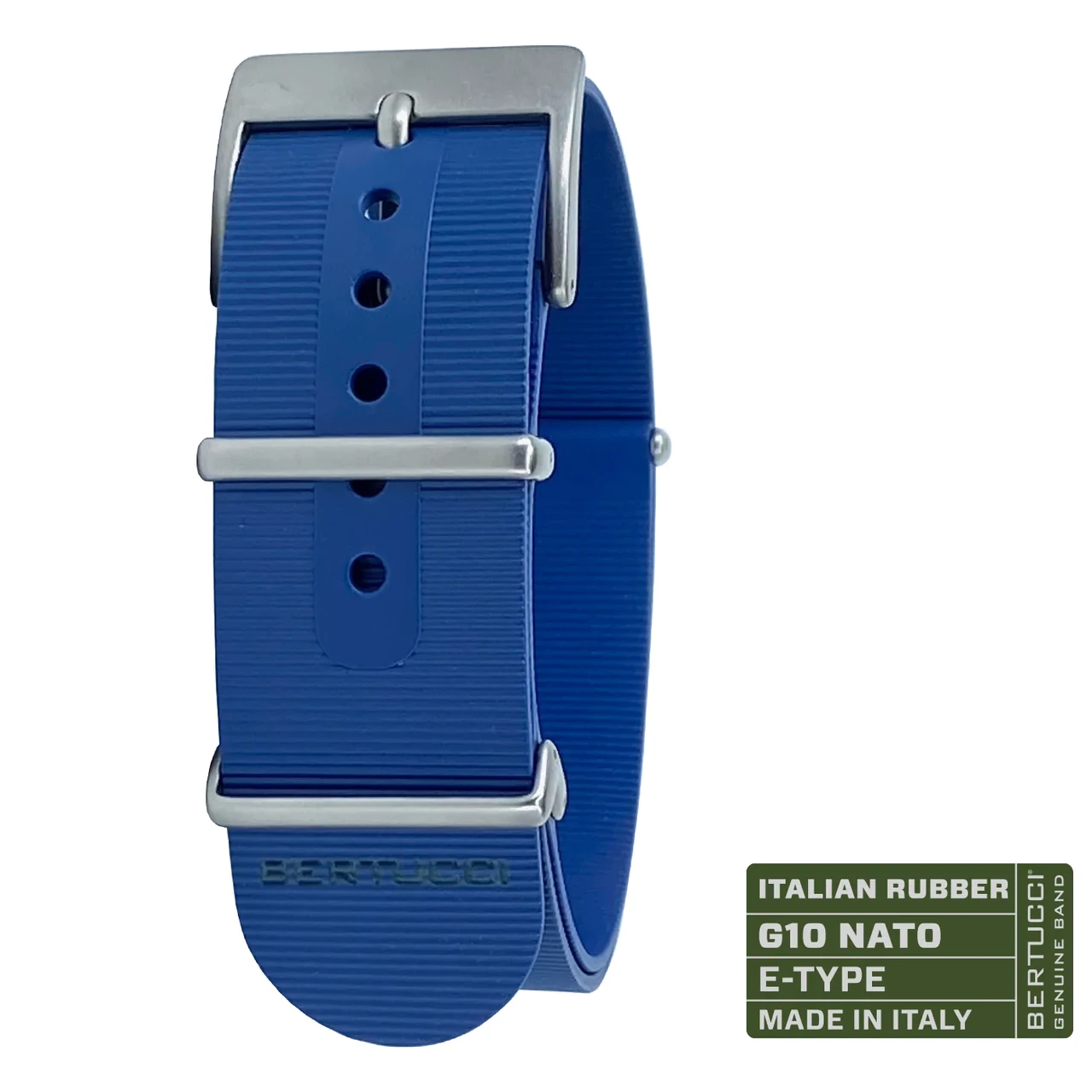 Ремінець каучуковий bertucci #323 - Blu Cobalto Scuro, 7/8" - 22 mm size for A-2, A-3, A-6, B-1, D-1 & G-1 Cases, фото 1