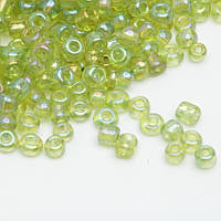 Бісер китайський Finding Розмір 2 мм бензиновий перелив Салатовий Упаковка 50 грам 61641