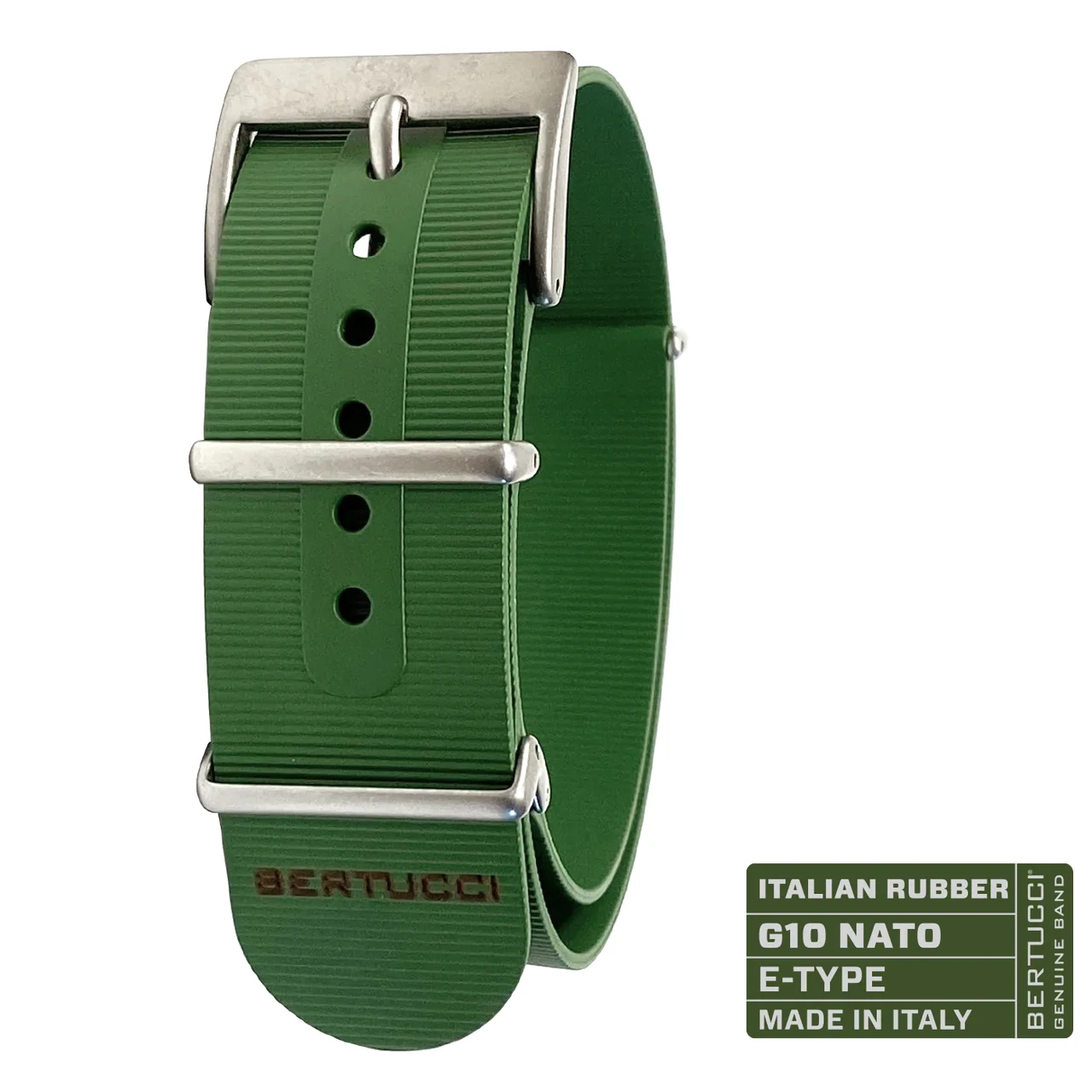 Ремінець каучуковий bertucci #293 - Verde Militare, 7/8" - 22 mm size for A-2, A-3, A-6, B-1, D-1 & G-1 Cases, фото 1