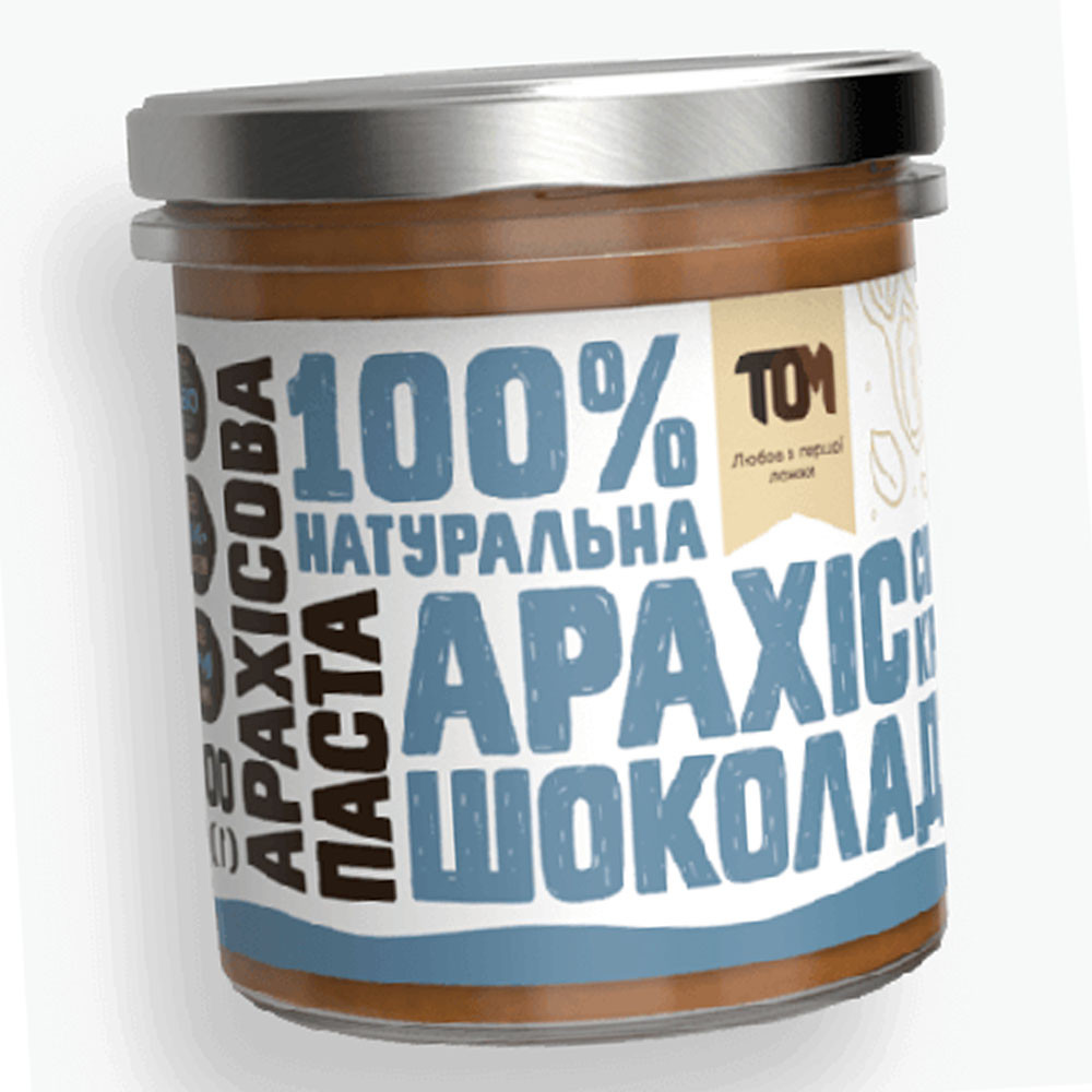 Арахісова олія (паста) TOM peanut butter 300 грам шоколад з солю, фото 1