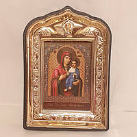 Икона Иверская Пресвятая Богородица, лик 10х12 см , в пластиковой черной рамке