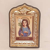 Икона "Трилествующая" Божьей Матери, лик 6х9, в пластиковой черной рамке