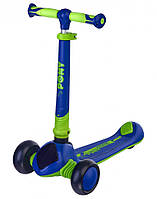 Самокат Maraton Pony B триколісний дитячий синього кольору складаний від 3 до 10 років