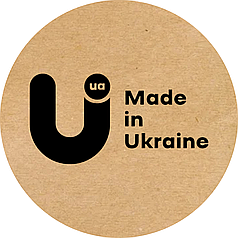 Етикетка кругла крафт "Made in Ukraine 02", Діаметр 50 мм, 250 шт/рулон, Viskom