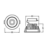 Світлодіодний врізний світильник Ledvance 4058075219946 Spot Adjust, 8Вт, 660 лм, 3000K, DALI, фото 4