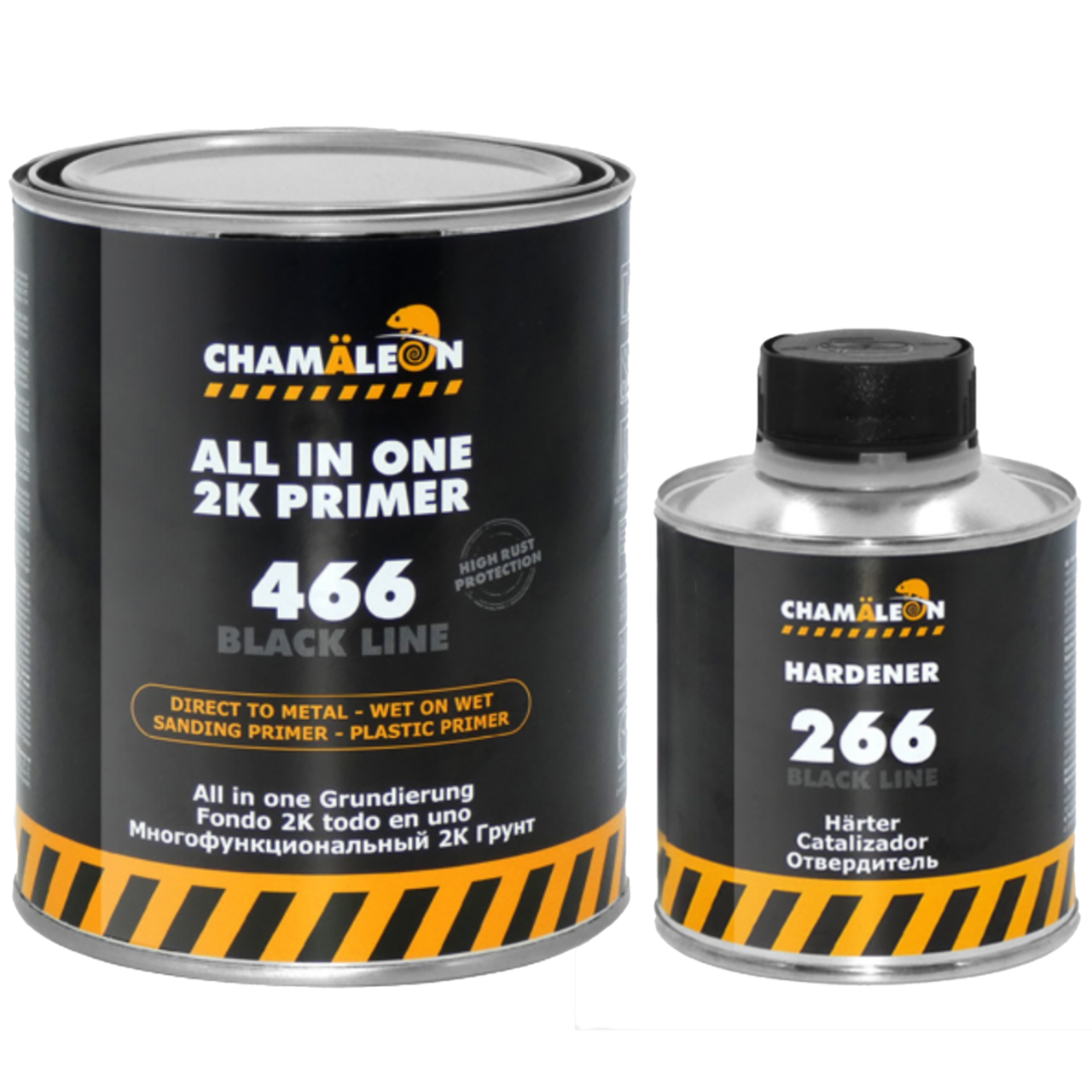 Ґрунт акриловий багатофункціональний Chamaleon 466 ALL IN ONE 2K PRIMER HS 4:1, 1 л + 250 мл Комплект Сірий