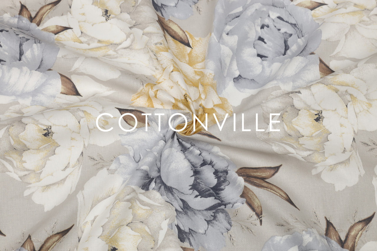 Ранфорс 240 см Піони сіро-кремові, фото 1