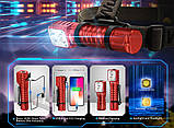 Налобний ліхтар WURKKOS HD15R з Червоним світлом + Акумулятор 3000mAh (1150LM, 5000k NW, USB Type-C 2A, Магніт, 18650, Power Bank), фото 7