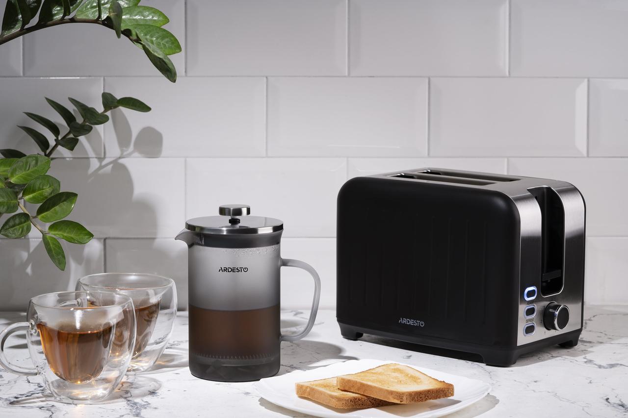 Тостер з нержавіючої сталі, зі зйомним лотком для крихт Ardesto T-F18B, фото 1