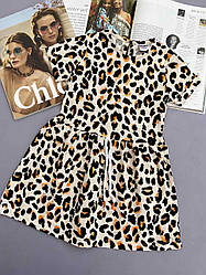 Літня леопардова сукня на дівчинку Бежева 2-40656/1 190, Wanex, Бежевый, Для девочек, Лето, 104 см