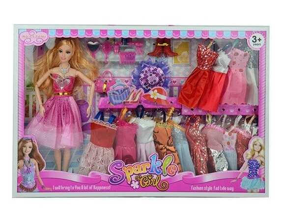 Купить Кукла с нарядами СН 663 А аксессуары гардероб платья игрушка 28 ...