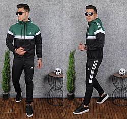 Чоловічий спортивний костюм Adidas (Адідас) Khaki, плащівка, Туреччина, весняний осінній, Хакі. Чоловічий одяг