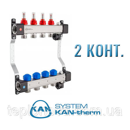 Колектор для Теплої Підлоги з розходомірами KAN-Therm UFST на 2 пари виходів, фото 2