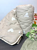 Одеяло с овечьей шерсти легкое и теплое Хлопковый Чехол 1,5 Полуторка Полуторный размер 145/210 см.