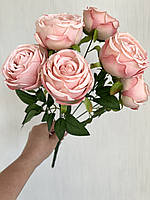 Штучні троянди . Букет штучних троянд ( рожева преміум 40 см , 7 голів ), фото 5