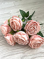 Штучні троянди . Букет штучних троянд ( рожева преміум 40 см , 7 голів ), фото 4
