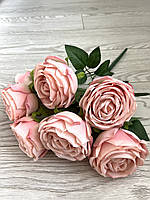 Штучні троянди . Букет штучних троянд ( рожева преміум 40 см , 7 голів ), фото 2