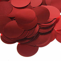 Конфетті червоне матове "сатін" кружечки 1.5 см, 100 г