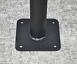 Столик металевий для кафе під анкерне кріплення 500х500х1100 мм чорний Kompred OL464, фото 5