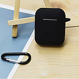 Чохол для навушників Apple Airpods, силікон із карабіном, 5 кольорів, фото 2