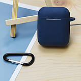 Чохол для навушників Apple Airpods, силікон із карабіном, 5 кольорів, фото 3