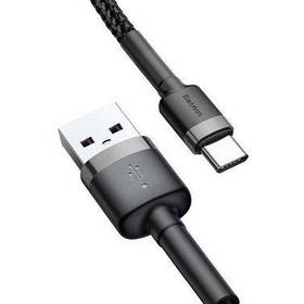 Кабель USB Baseus Cafule Type-C 3A 1m, Black+Gray (CATKLF-BG1)
