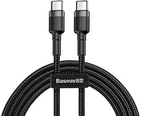Кабель Baseus Cafule Type-C 3A 1m, Black+Grey (CATKLF-GG1)