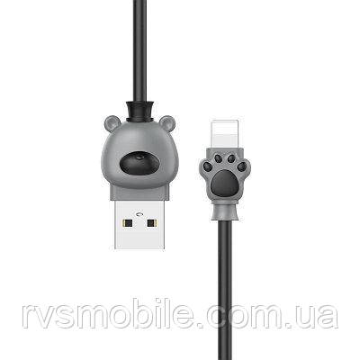 Кабель Baseus Lightning Bear Cable 1m, Black-Grey (CALBE-0G), фото 1