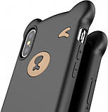 Чехол Baseus для iPhone XS Max Bear Silicone Case, Black (WIAPIPH65-BE01), фото 5