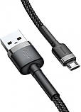 Кабель USB Baseus Cafule Micro 2.4A 1M, Gray+Black (CAMKLF-BG1), фото 2