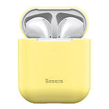 Чехол Baseus для AirPods 2/1 series - Super Thin Silica Gel, Yellow (WIAPPOD-BZ0Y), фото 2