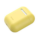 Чехол Baseus для AirPods 2/1 series - Super Thin Silica Gel, Yellow (WIAPPOD-BZ0Y), фото 4