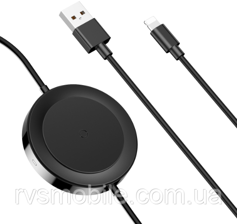 Бездротовий зарядний пристрій Baseus iP Cable Wireless Charger, Black (WXCA-01), фото 1