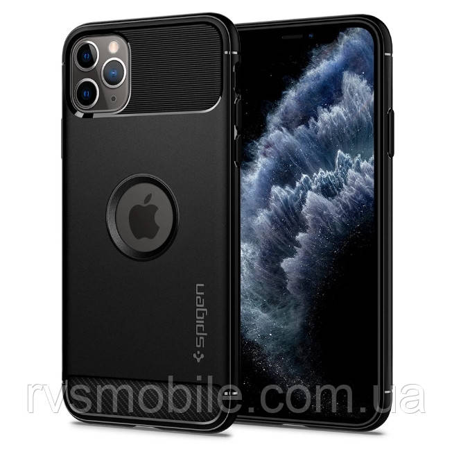 Чохол Spigen для iPhone 11 Pro Rugged Armor, Black (077CS27231), фото 1