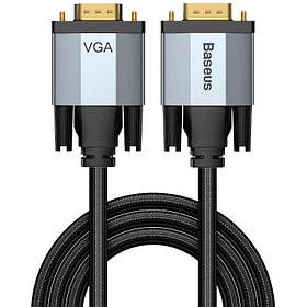 Кабель Baseus Enjoyment Series VGA Male To VGA Male Bidirectional 2m, Dark gray (CAKSX-U0G)