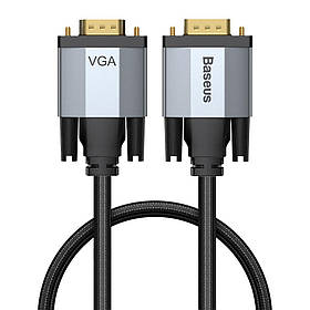 Кабель Baseus Enjoyment Series VGA Male To VGA Male Bidirectional 1m, Dark gray (CAKSX-T0G)