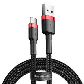 Кабель USB Baseus Cafule Type-C 3A 1m, Red+Black (CATKLF-B91)