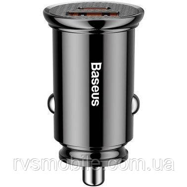 АЗУ Baseus Circular Plastic USB 3.0 + Type-C 30W, Black (CCALL-YS01)