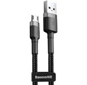 Кабель USB Baseus Cafule Micro 2.4A 0.5M, Gray+Black (CAMKLF-AG1)