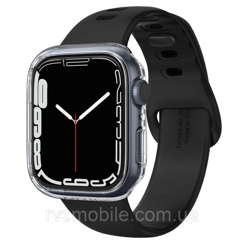 Чохол Spigen для Apple Watch 7 / 8 / 9 (45 mm) Thin Fit, (Прозорий) Crystal Cleare (ACS04179)