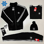 Теплий спортивний костюм Adidas чоловічий зимовий на флісі кофта + штани Туреччина. Живе фото, фото 2