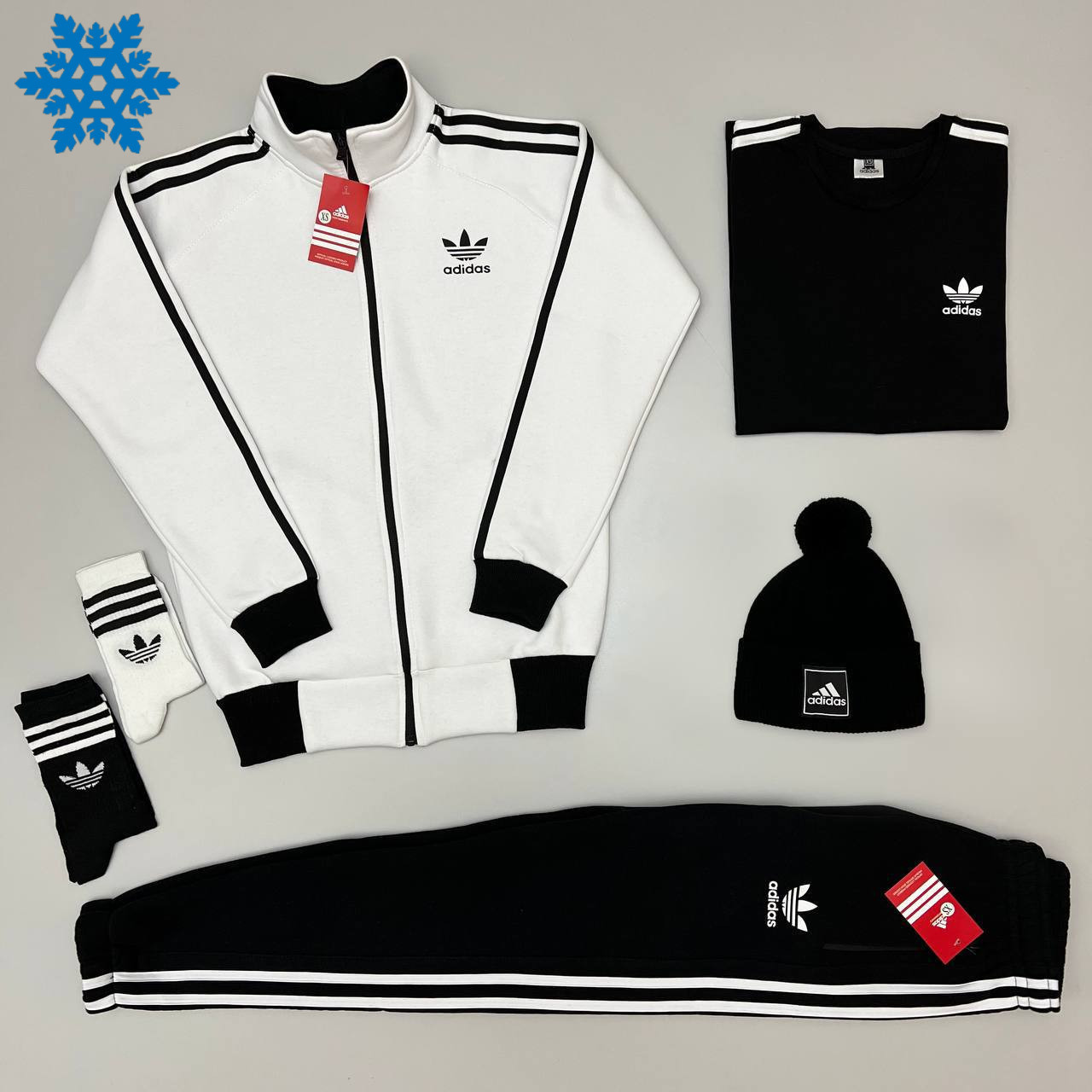 Теплий спортивний костюм Adidas чоловічий зимовий на флісі кофта + штани Туреччина. Живе фото, фото 1